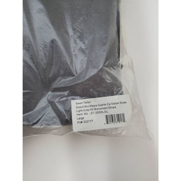 Swet Tailor Stretch Microfleece Quarter Zip Slalom Stripe Pullover Grey Monument - Picture 10 of 11